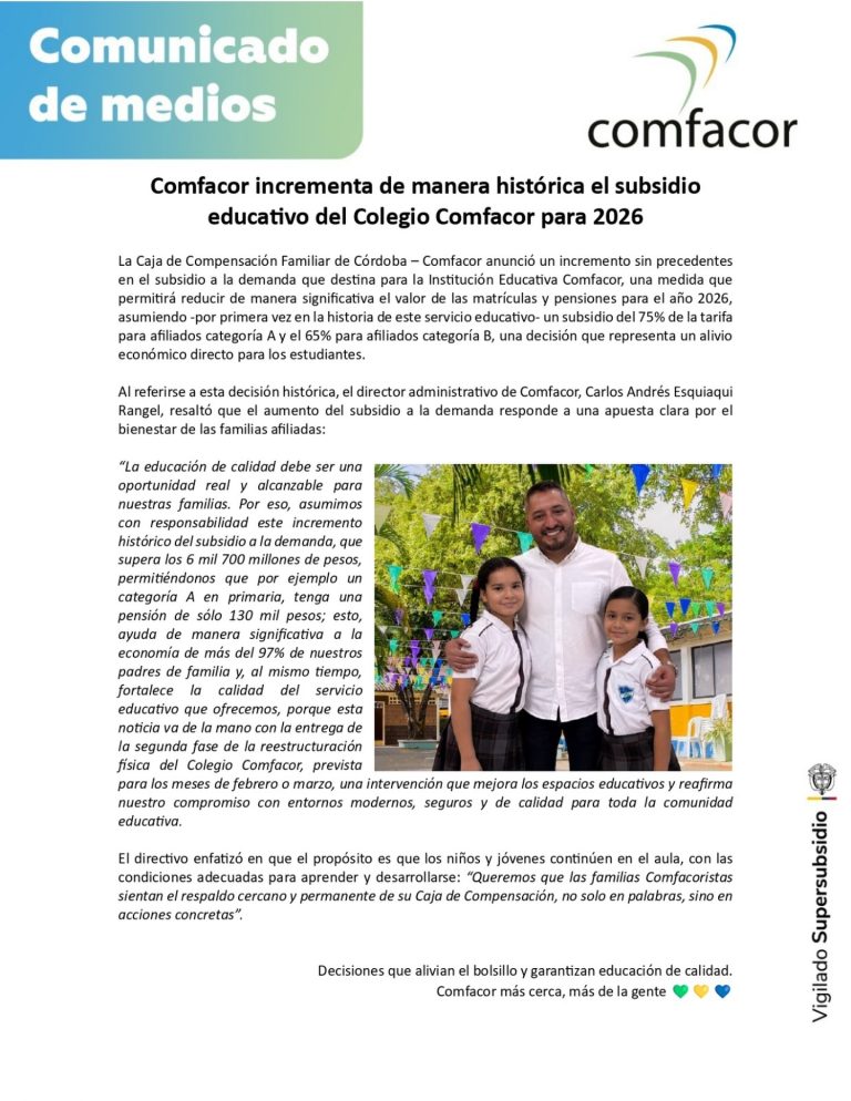 Instagram post from comfacoroficial. This post is in position 3.